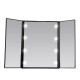 UNIQ Hollywood Vanity Tri-fold Makeup Spejl med LED lys - sort